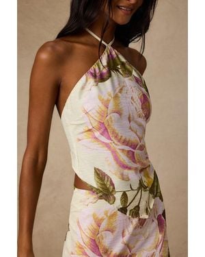 Lulus Dawson Floral Satin Tie-Back Tank Top - Pink