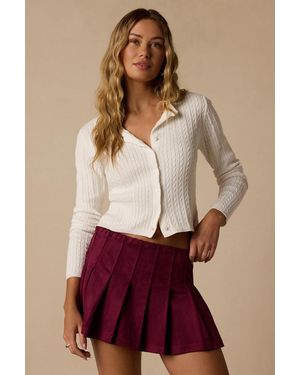 Lulus Toledo Suede Pleated Mini Skirt - Red