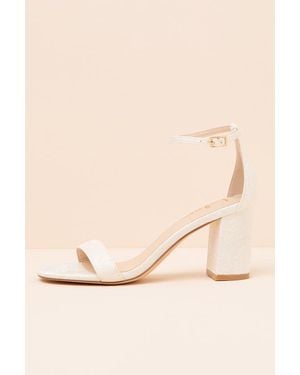 Lulus Arylee Floral Embroidered Ankle Strap Heels - Natural