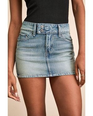 Levi's Superlow Medium Wash Low-Rise Mini Skirt - Blue