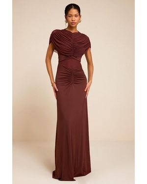 Lulus Murielle Mesh Ruched Maxi Dress - Multicolour