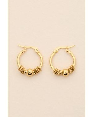 Lulus Abney Charm Hoop Earrings - Black