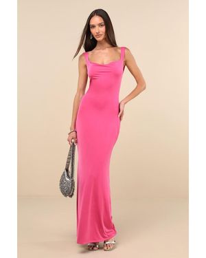 Lulus Inspiring Glamour Backless Column Maxi Dress - Pink