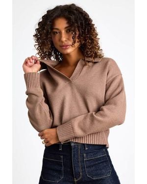 Lulus Cosy Forecast Collared Pullover Jumper - Blue