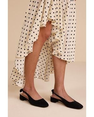 Lulus Laylaa Suede Bow Slingback Low Heel Pumps - Natural