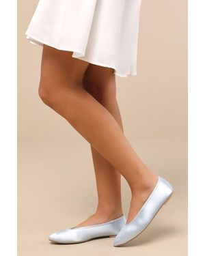 BC Footwear Georgette Baby Satin Ballet Flats - Blue