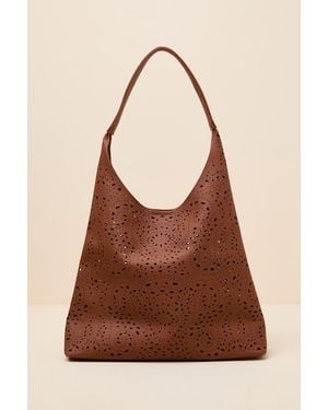 Lulus Deon Cutout Tote Bag - Brown