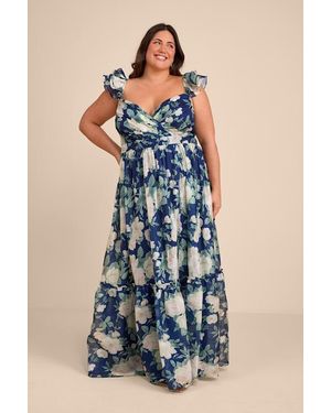 Lulus Soiree Blossom Floral Embroidered Mermaid Maxi Dress in Black | Lyst  UK