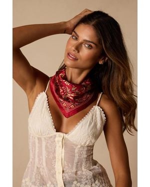 Lulus Amada Multi Floral Satin Scarf - Brown