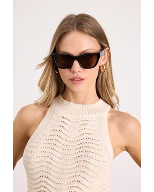 Lulus Mystique Cat-Eye Sunglasses - Natural