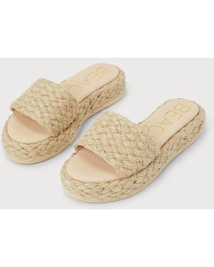 Matisse Caspia Natural Espadrille Flatform Slide Sandals