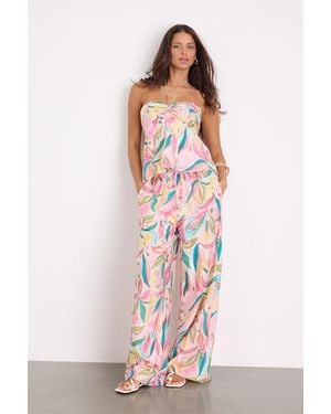 Lulus Prilla Multi Abstract Wide-Leg Trousers - Pink