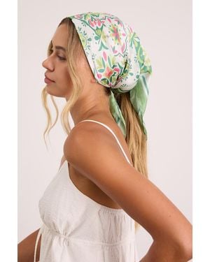 Lulus Manella Multi Boho Print Satin Scarf - Green