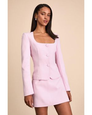 Lulus Eliana Scoop Neck Blazer - Pink