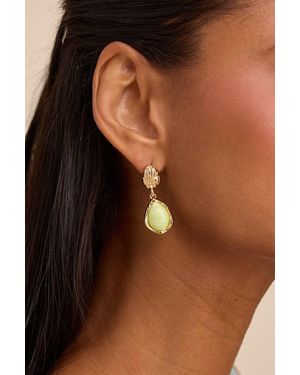 Lulus Ratasha Sage And Drop Earrings - Brown