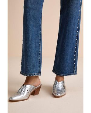 Lulus Armina Western Mule Court Shoes - Blue