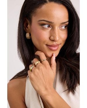 Lulus Shanae Stone Five-Piece Ring Set - Black