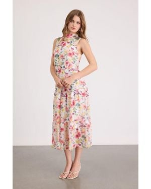 Lulus In My Dreams Multi Floral Print Midi Dress - Pink