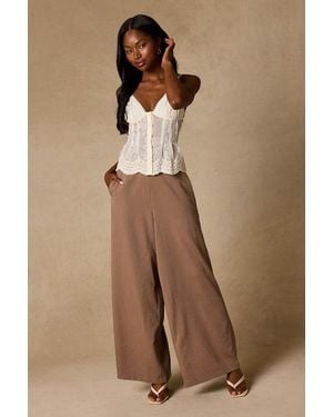 Lulus Cooper Wide-Leg Trousers - Natural