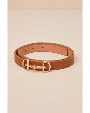 Lulus Immensely Perfect Horsebit Buckle Belt - Natural