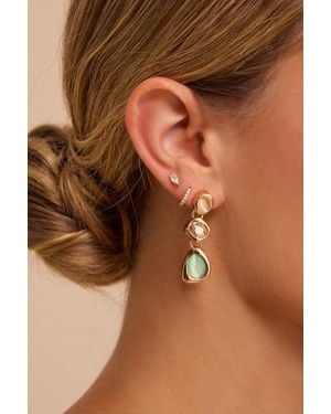 Lulus Pomella Stone Drop Earrings - Natural