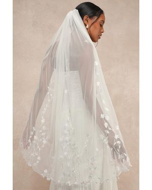 Lulus Classically Romantic Embroidered Floral Veil - Natural