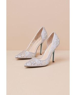 Betsey Johnson Sb-Chic Rhinestone Pointed-Toe D'Orsay Court Shoes - Natural