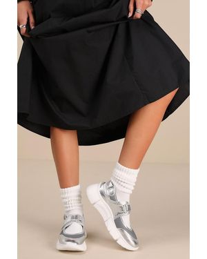 Seychelles Track Star Metallic Leather Flatform Trainers