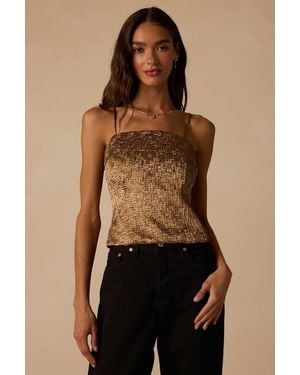 Lulus Padma Textured Satin Cami Top - Black