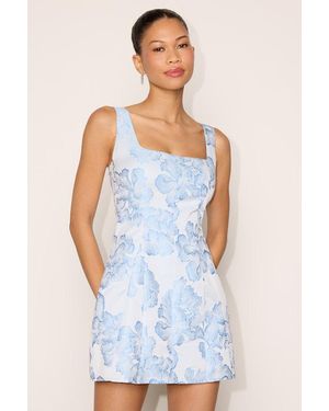 Lulus Tommie Floral Jacquard Mini Dress - White