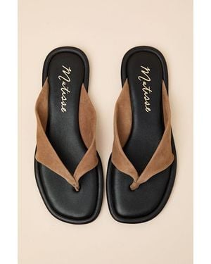 Matisse Mirage Suede Leather Thong Sandals - Black