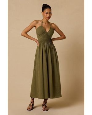 Lulus Kylene Pleated Halter Maxi Dress - Green