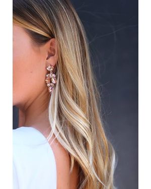 Lulus Bound To Wow Rhinestone Earrings - Blue