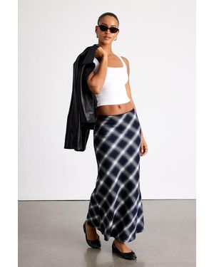 Lulus Oziah And Ivory Plaid Mid-Rise Maxi Skirt - White
