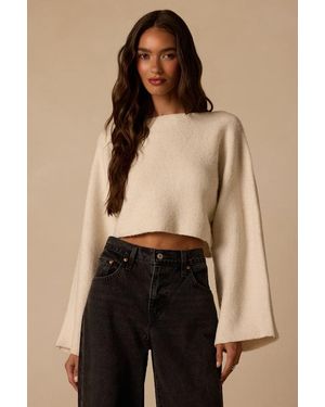 Lulus Bhodi Cream Cropped Sweater - Natural