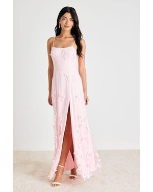 Lulus Abundant Charm 3D Floral Applique Maxi Dress - Pink
