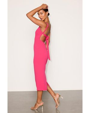 Lulus Samina Ponte Knit Tie-Back Midi Dress - Pink