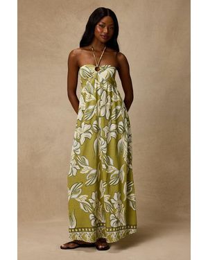 Lulus Cheri Light Floral Halter Midi Dress - Yellow