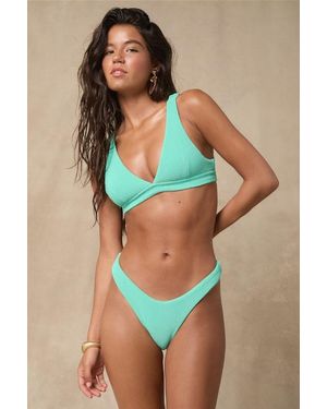 Rhythm Isla Aqua Ribbed Tall Tri Bikini Top - Green