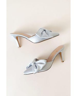 Lulus Lyle Satin Pointed-Toe Mules - Brown