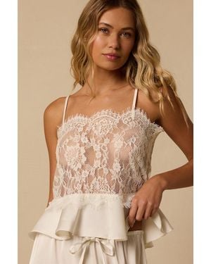 Lulus Willa Lace Pajama Cami Top - Natural