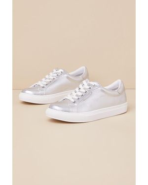 D'Amelio Footwear Sono Metallic Coated Twill Lace-Up Sneakers - Black