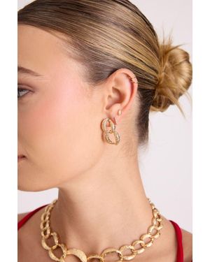Lulus Tila Textured Chain Link Earring And Necklace Set - Natural