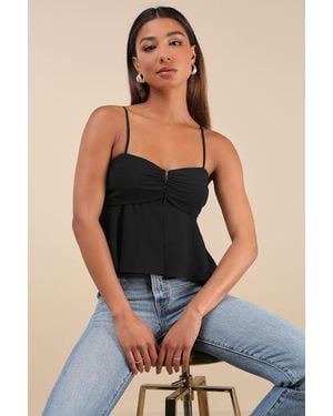 Lulus Anayah Tiered Cami Crop Top - Black