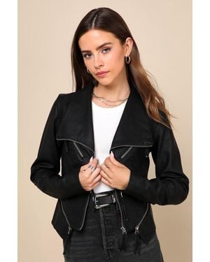 Lulus Up On A Tuesday Vegan Leather Jacket - Black