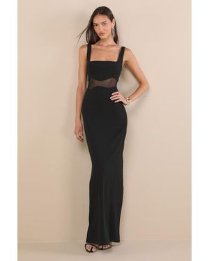 Lulus Onetta Mesh Column Maxi Dress - Natural