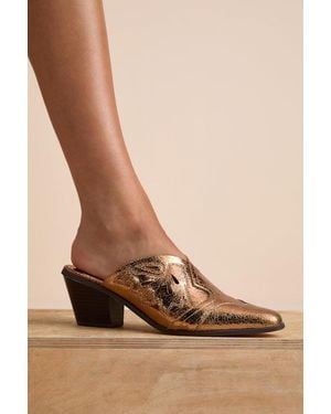 Lulus Armina Bronze Western Mule Court Shoes - Brown