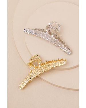 Lulus Solero And Textured Hair Claw Clip Set - Natural