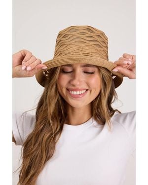 San Diego Hat Marie Woven Mesh Bucket Hat - Natural