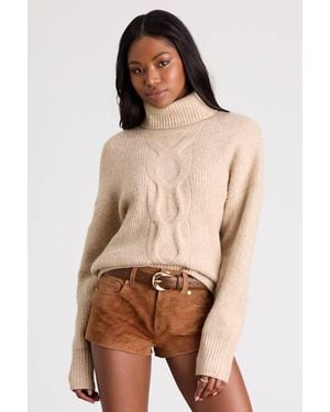Lulus Tanner Suede Mid-Rise Micro Shorts - Natural